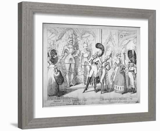 Ancient and Modern Military Dandies, 1835-George Cruikshank-Framed Giclee Print