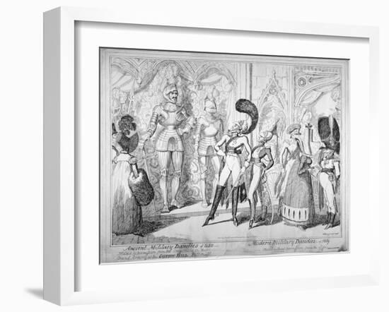 Ancient and Modern Military Dandies, 1835-George Cruikshank-Framed Giclee Print