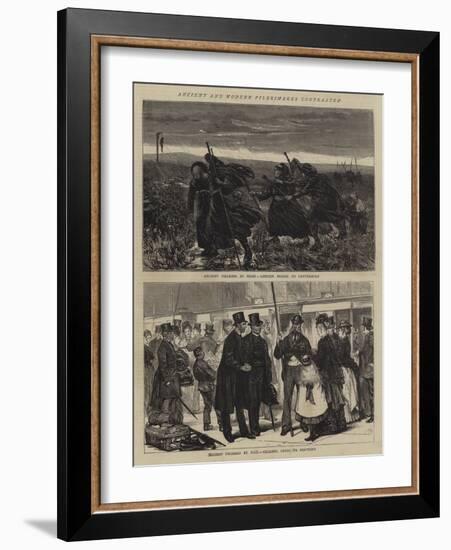 Ancient and Modern Pilgrimages Contrasted-Joseph Nash-Framed Giclee Print