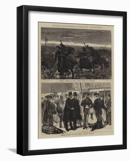 Ancient and Modern Pilgrimages Contrasted-Joseph Nash-Framed Giclee Print