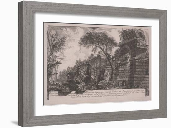 Ancient Aqueduct of the Acqua Marcia at the City Walls Erected by Aurelian, 1761 (Etching)-Giovanni Battista Piranesi-Framed Giclee Print