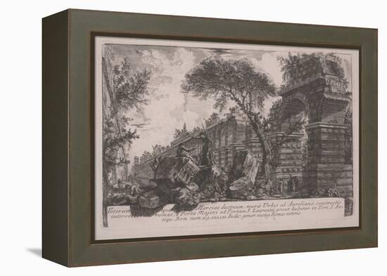 Ancient Aqueduct of the Acqua Marcia at the City Walls Erected by Aurelian, 1761 (Etching)-Giovanni Battista Piranesi-Framed Premier Image Canvas