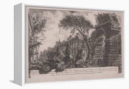 Ancient Aqueduct of the Acqua Marcia at the City Walls Erected by Aurelian, 1761 (Etching)-Giovanni Battista Piranesi-Framed Premier Image Canvas