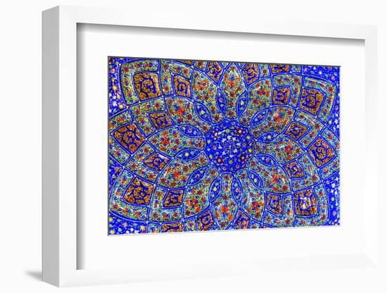 Ancient Arab Islamic Designs Blue Pottery, Madaba, Jordan-William Perry-Framed Photographic Print