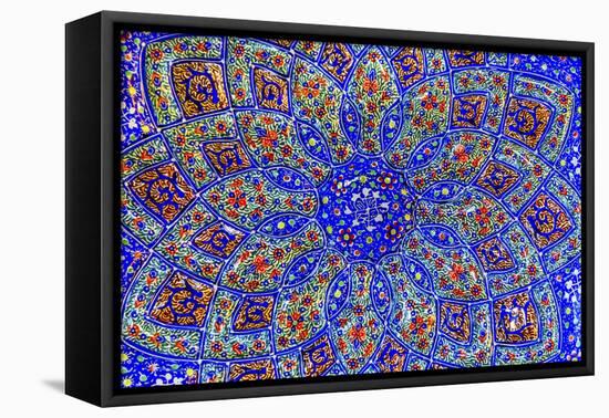 Ancient Arab Islamic Designs Blue Pottery, Madaba, Jordan-William Perry-Framed Premier Image Canvas