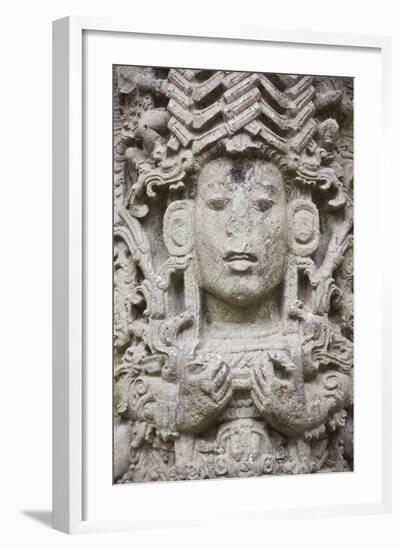 Ancient Architecture, Stele a in Copan Ruins, Maya Site of Copan, Honduras-Keren Su-Framed Photographic Print