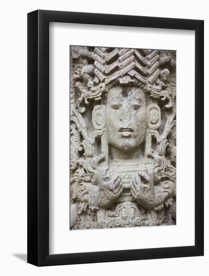 Ancient Architecture, Stele a in Copan Ruins, Maya Site of Copan, Honduras-Keren Su-Framed Photographic Print