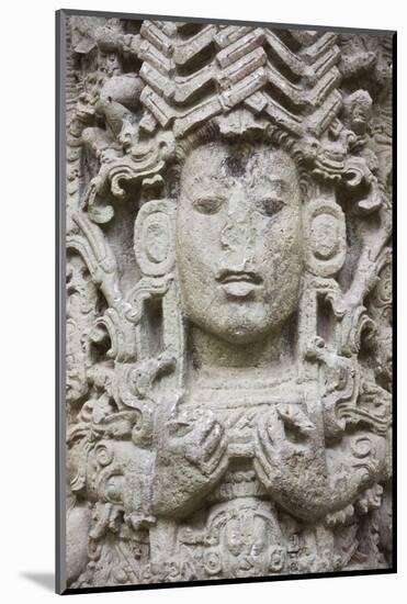 Ancient Architecture, Stele a in Copan Ruins, Maya Site of Copan, Honduras-Keren Su-Mounted Photographic Print