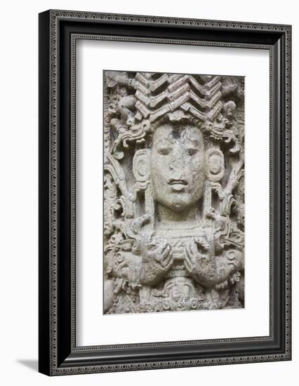 Ancient Architecture, Stele a in Copan Ruins, Maya Site of Copan, Honduras-Keren Su-Framed Photographic Print