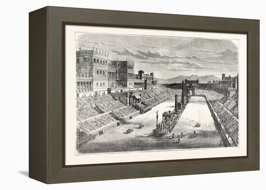 Ancient Arena Restored Showing a Chariot Race-null-Framed Premier Image Canvas