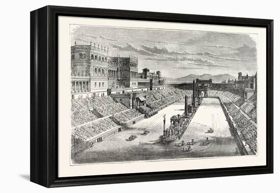 Ancient Arena Restored Showing a Chariot Race-null-Framed Premier Image Canvas