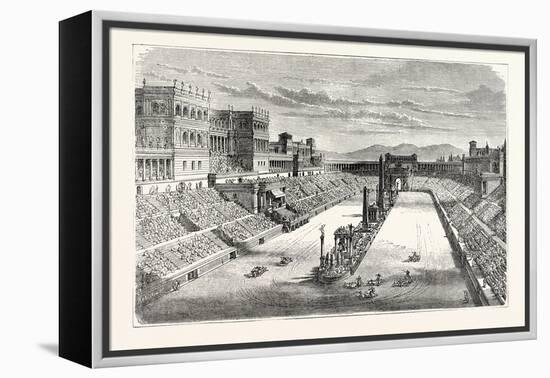 Ancient Arena Restored Showing a Chariot Race-null-Framed Premier Image Canvas