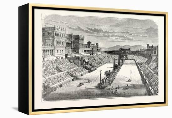 Ancient Arena Restored Showing a Chariot Race-null-Framed Premier Image Canvas