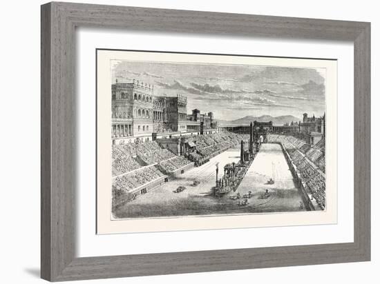 Ancient Arena Restored Showing a Chariot Race-null-Framed Giclee Print