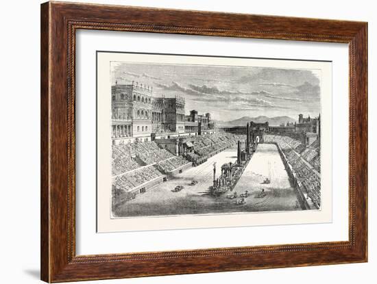 Ancient Arena Restored Showing a Chariot Race-null-Framed Giclee Print