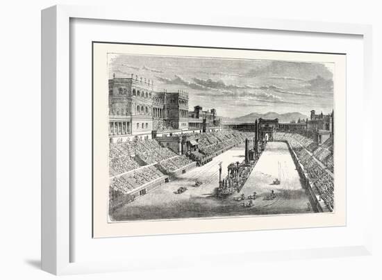 Ancient Arena Restored Showing a Chariot Race-null-Framed Giclee Print