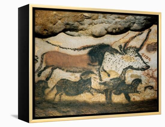 Ancient Artwork on the Walls of the Cave at Lascaux-null-Framed Premier Image Canvas