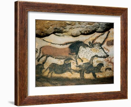 Ancient Artwork on the Walls of the Cave at Lascaux-null-Framed Photographic Print