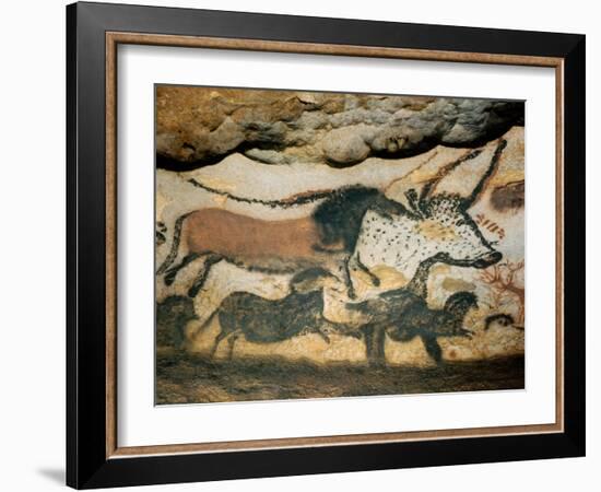 Ancient Artwork on the Walls of the Cave at Lascaux-null-Framed Photographic Print