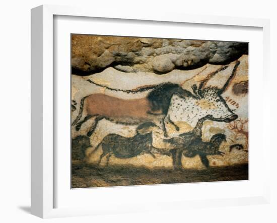 Ancient Artwork on the Walls of the Cave at Lascaux-null-Framed Photographic Print