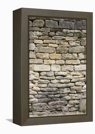 Ancient Brick and Stone Wall Detail, Burford, Oxfordshire, Cotswolds, England-Natalie Tepper-Framed Stretched Canvas