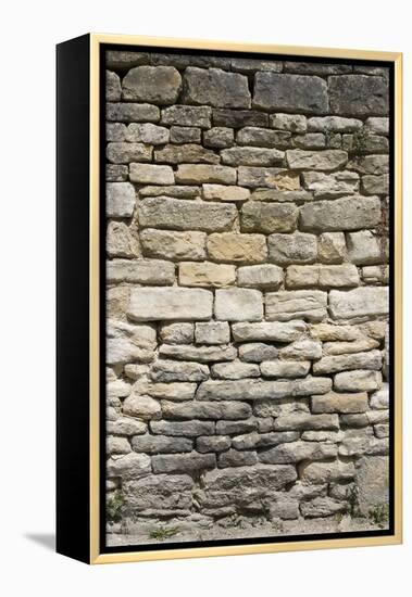 Ancient Brick and Stone Wall Detail, Burford, Oxfordshire, Cotswolds, England-Natalie Tepper-Framed Stretched Canvas