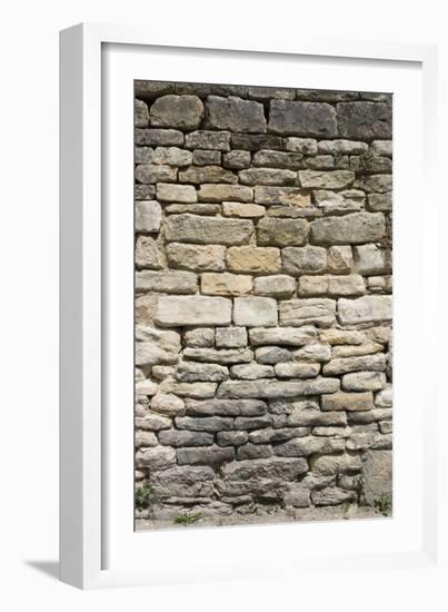 Ancient Brick and Stone Wall Detail, Burford, Oxfordshire, Cotswolds, England-Natalie Tepper-Framed Photo