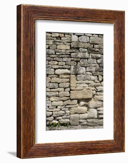 Ancient brick and stone wall detail-Natalie Tepper-Framed Photo