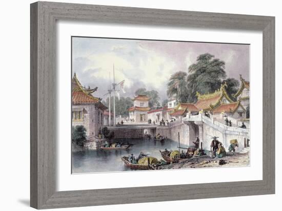 Ancient Bridge over the River at Chapro, c.1850-Thomas Allom-Framed Giclee Print