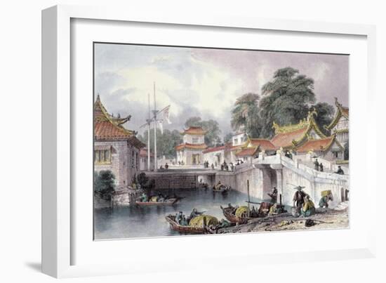 Ancient Bridge over the River at Chapro, c.1850-Thomas Allom-Framed Giclee Print
