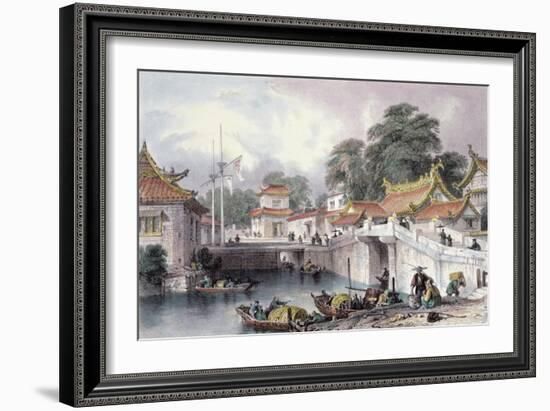 Ancient Bridge over the River at Chapro, c.1850-Thomas Allom-Framed Giclee Print