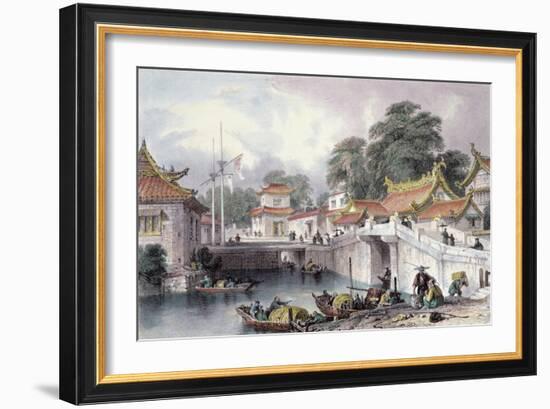 Ancient Bridge over the River at Chapro, c.1850-Thomas Allom-Framed Giclee Print