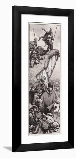 Ancient Britons Spotting the Invading Forces of Julius Caesar in 55BC-null-Framed Giclee Print