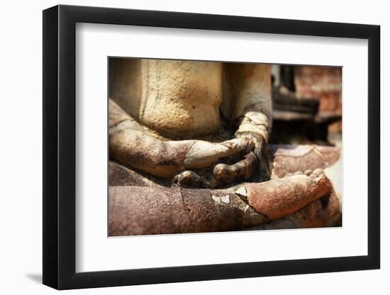 Ancient Buddha Statue close up in Sri Lanka Temple-Maugli-l-Framed Photographic Print