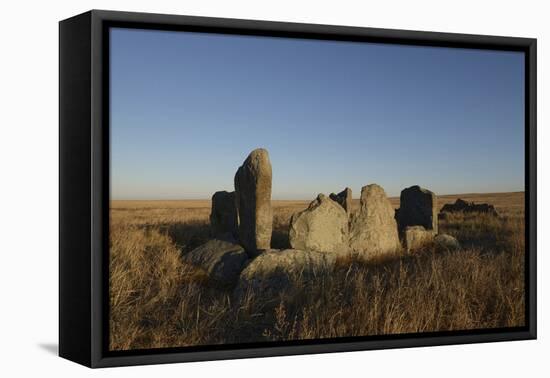 Ancient burial grounds, Daurian Nature Reserve, Zabaykalsky Krai, Siberia, Russia-Igor Shpilenok-Framed Premier Image Canvas