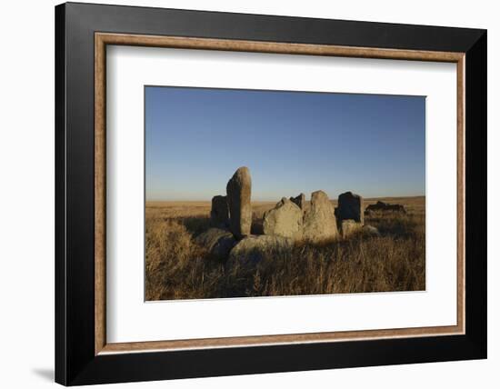 Ancient burial grounds, Daurian Nature Reserve, Zabaykalsky Krai, Siberia, Russia-Igor Shpilenok-Framed Photographic Print