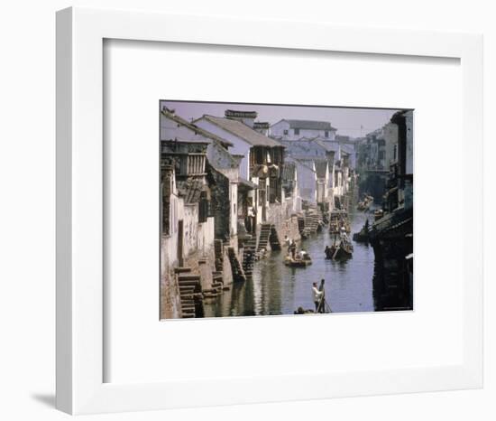 Ancient Canal in the City, Part of the Great Canal, the Longest in China, Soochow (Suzhou), China-Ursula Gahwiler-Framed Photographic Print