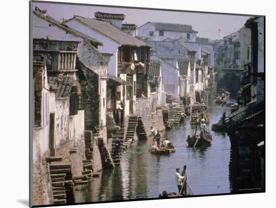 Ancient Canal in the City, Part of the Great Canal, the Longest in China, Soochow (Suzhou), China-Ursula Gahwiler-Mounted Photographic Print