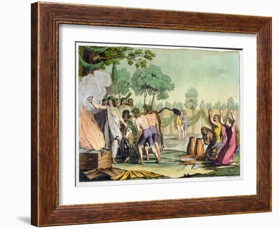 Ancient Celts or Gauls Sacrificing a Cow, circa 1800-18-Vittorio Raineri-Framed Giclee Print