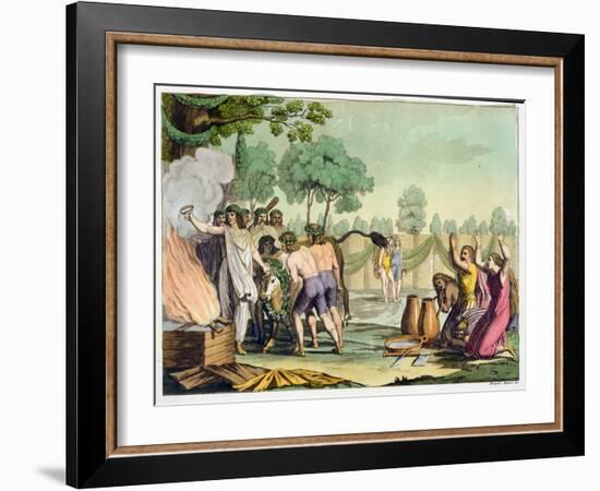 Ancient Celts or Gauls Sacrificing a Cow, circa 1800-18-Vittorio Raineri-Framed Giclee Print