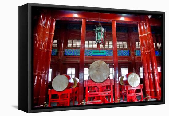 Ancient Chinese Drums Drum Tower, Beijing, China-William Perry-Framed Premier Image Canvas
