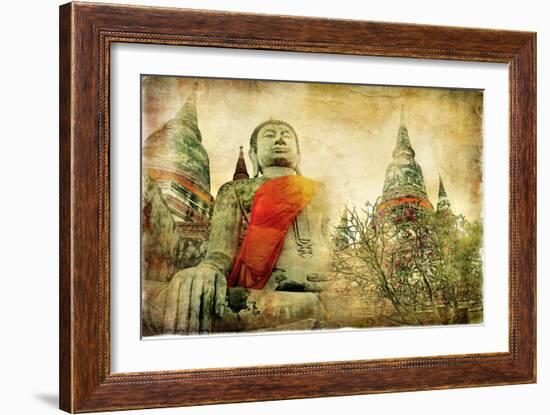 Ancient Cities of Mysterious Thailand - Artwork in Painting Style-Maugli-l-Framed Art Print