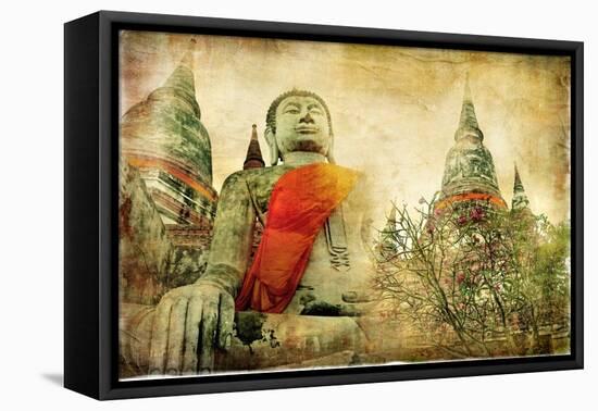 Ancient Cities of Mysterious Thailand - Artwork in Painting Style-Maugli-l-Framed Stretched Canvas