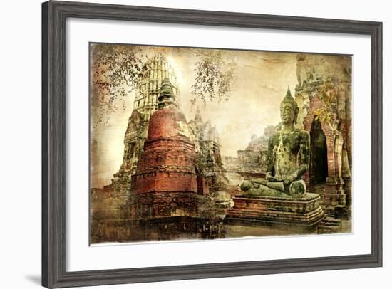 Ancient Cities Of Thailand - Artwork In Painting Style-Maugli-l-Framed Art Print