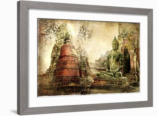 Ancient Cities Of Thailand - Artwork In Painting Style-Maugli-l-Framed Art Print