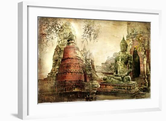 Ancient Cities Of Thailand - Artwork In Painting Style-Maugli-l-Framed Art Print