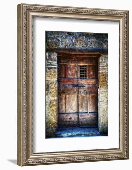 Ancient Door in Civita Di Bagnoregio Italy-George Oze-Framed Photographic Print