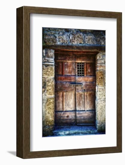 Ancient Door in Civita Di Bagnoregio Italy-George Oze-Framed Photographic Print