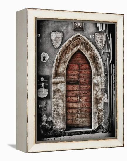 Ancient Door in L'Aquila-Andrea Costantini-Framed Premier Image Canvas