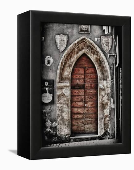 Ancient Door in L'Aquila-Andrea Costantini-Framed Premier Image Canvas